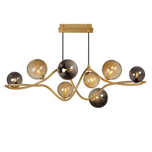 ET2 Lighting Planetary 8-Light LED Linear Pendant in Gold by ET2 Lighting E24187-148GLD