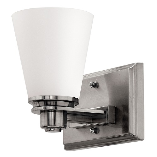 Hinkley Sconce with White Glass in Brushed Nickel by Hinkley Lighting 5550BN