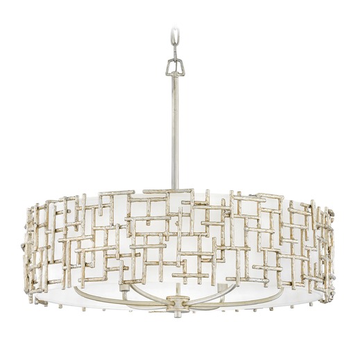 Fredrick Ramond Farrah 28-Inch Drum Chandelier in Silver Leaf by Fredrick Ramond FR33104SLF