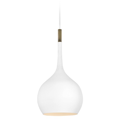 Hinkley Ziggy Medium Pendant in Chalk White & Brass by Hinkley Lighting  by Hinkley Lighting 4457CI