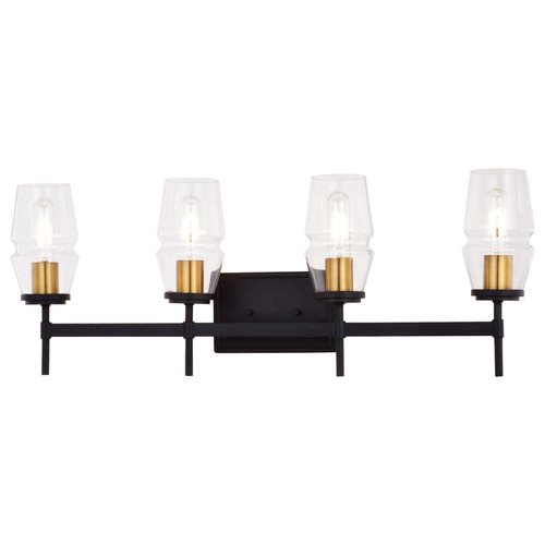Vaxcel Lighting Vaxcel Lighting Warren Matte Black & Brushed Brass Bathroom Light W0394