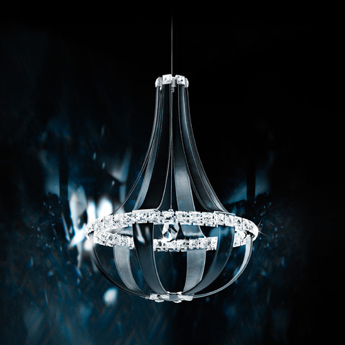 Schonbek Lighting Schonbek Worldwide Lighting Crystal Empire LED Grizzly Black LED Pendant Light SCE110DN-LB1R