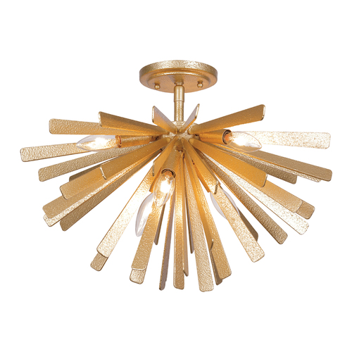 Metropolitan Lighting Confluence 6-Light Semi-Flush in Piastra Gold by Metropolitan Lighting N1906-785