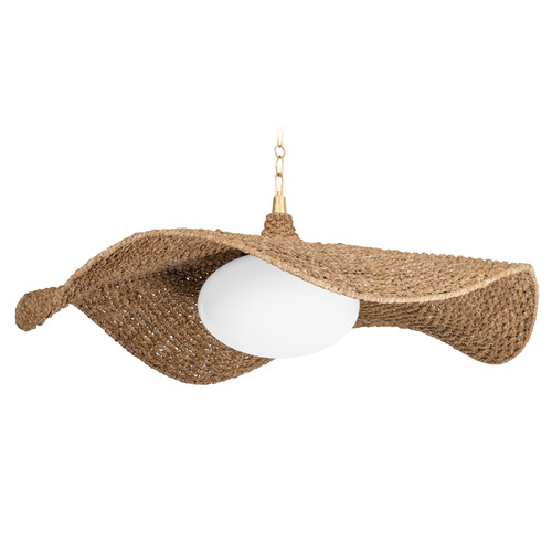 Corbett Lighting Corbett Lighting Levene Vintage Gold Leaf LED Pendant Light with Oval Shade 347-59-VGL