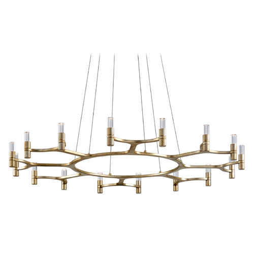 Corbett Lighting Corbett Lighting Nexus Warm Silver Leaf LED Chandelier 258-016-WSL