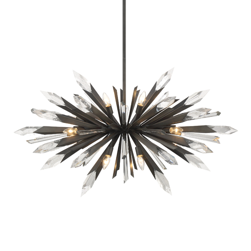Metropolitan Lighting Elsa 12-Light Crystal Pendant in Midnight Graphite by Metropolitan Lighting N1948-766