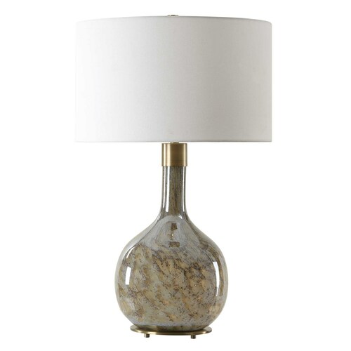 Uttermost Lighting The Uttermost Company Rhine Brown & Antique Brass Table Lamp with Drum Shade 30349-1