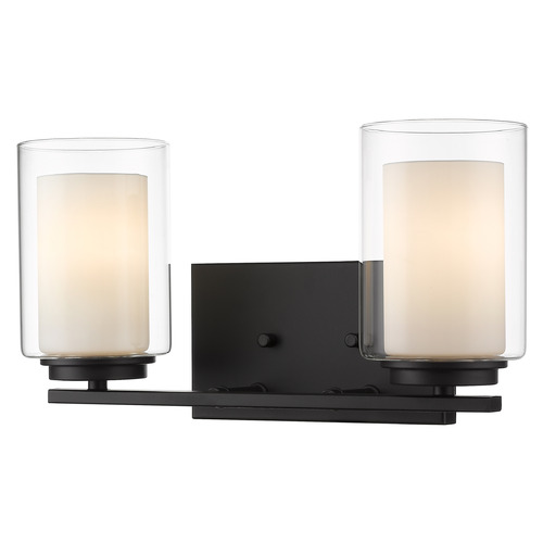 Z-Lite Willow Matte Black Bathroom Light by Z-Lite 426-2V-MB