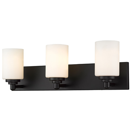 Z-Lite Soledad Matte Black Bathroom Light by Z-Lite 485-3V-MB