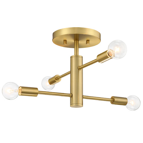 Designers Fountain Lighting Designers Fountain Arlo Brushed Gold Semi-Flushmount Light D320C-SF-BG