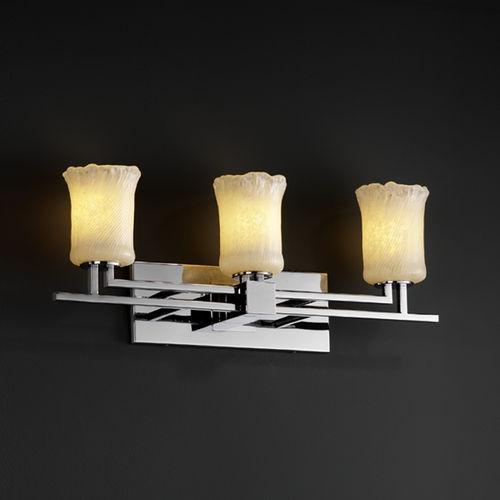 Justice Design Group Veneto Luce Collection Chrome Bathroom Light by Justice Design Group GLA-8703-16-WHTW-CROM