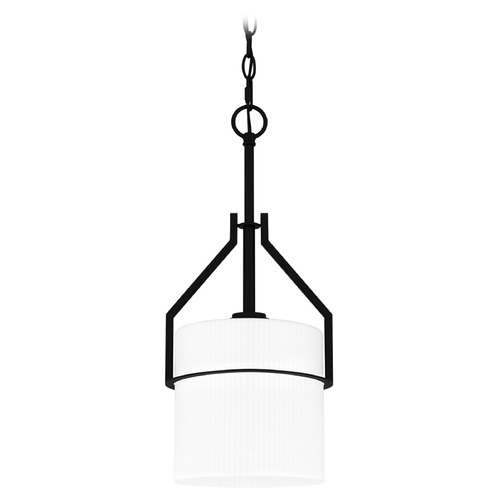 Quoizel Lighting Quoizel Lighting Seymour Matte Black Mini-Pendant Light with Cylindrical Shade SEY1508MBK