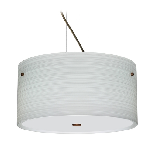 Besa Lighting Modern Pendant Light Grey Glass Bronze by Besa Lighting 1KV-4008KR-BR