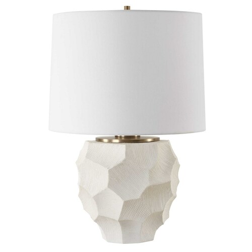 Uttermost Lighting The Uttermost Company on Edge Chalk White & Antique Brass Table Lamp with Empire Shade 30392-1