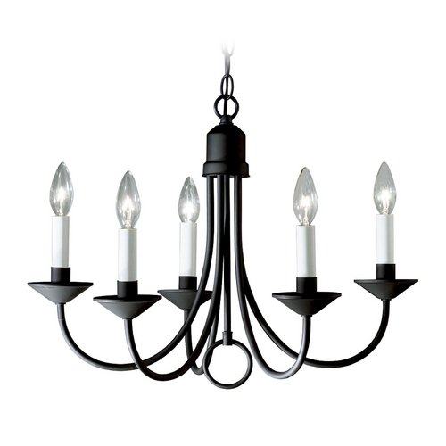 Progress Lighting Traditional 21-Inch Chandelier in Textured Black by Progress Lighting P4008-31