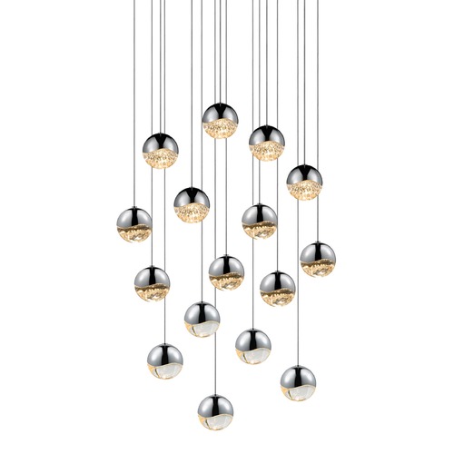 Sonneman Lighting Grapes Polished Chrome 16-Light LED Multi-Light Pendant by Sonneman Lighting 2923.01-MED