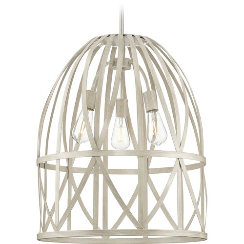 Progress Lighting Chastain Basket Pendant in Bleached Oak by Progress Lighting P500344-185