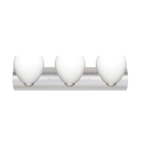 Besa Lighting Bathroom Light White Glass Satin Nickel by Besa Lighting 3WZ-412207-SN