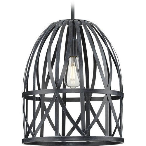 Progress Lighting Chastain Basket Pendant in Black Oak by Progress Lighting P500343-187
