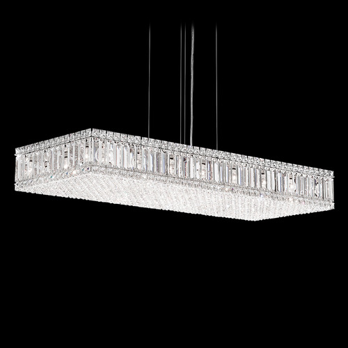 Schonbek Lighting Schonbek Worldwide Lighting Quantum Polished Stainless Steel Island Light with Rectangle Shade 2274O