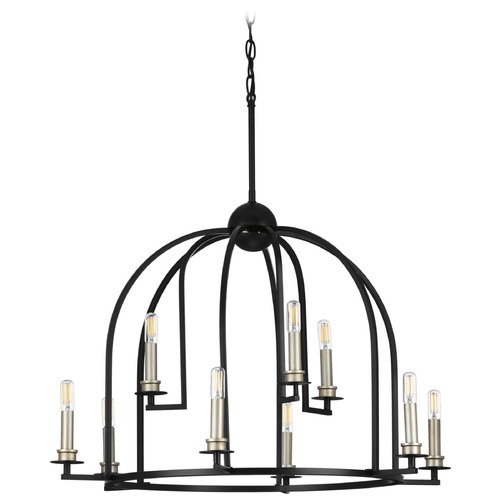 Progress Lighting Seneca Black 9-Light Chandelier by Progress Lighting P400187-031