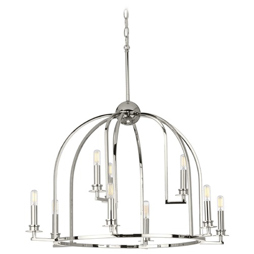 Progress Lighting Seneca Polished Nickel 9-Light Chandelier by Progress Lighting P400187-104