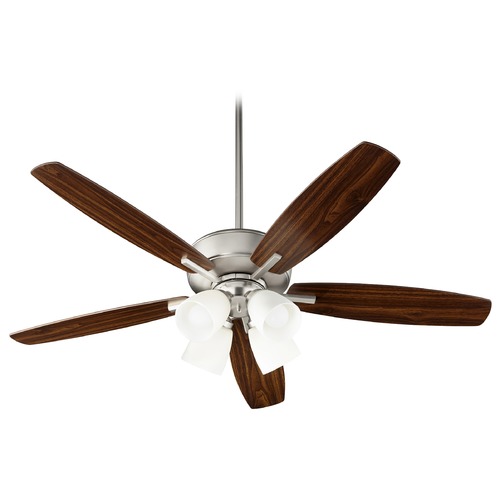Quorum Lighting Breeze Satin Nickel LED Ceiling Fan with Light by Quorum Lighting 70525-465