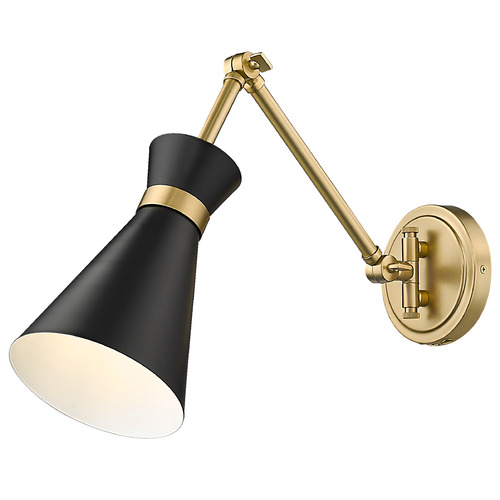 Z-Lite Z-Lite Soriano Modern Gold & Matte Black Plug and Cord Wall Lamp 351S-MB-MGLD