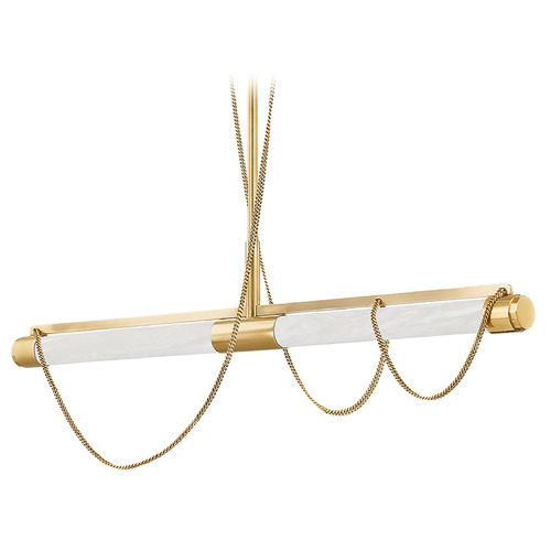 Corbett Lighting Corbett Lighting Lariat Vintage Brass LED Island Light with Cylindrical Shade 463-02-VB