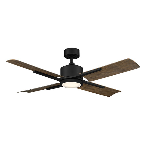 Modern Forms by WAC Lighting Modern Forms Cervantes Matte Black & Barn Wood LED Ceiling Fan with Light FR-W1806-56L27MBBW
