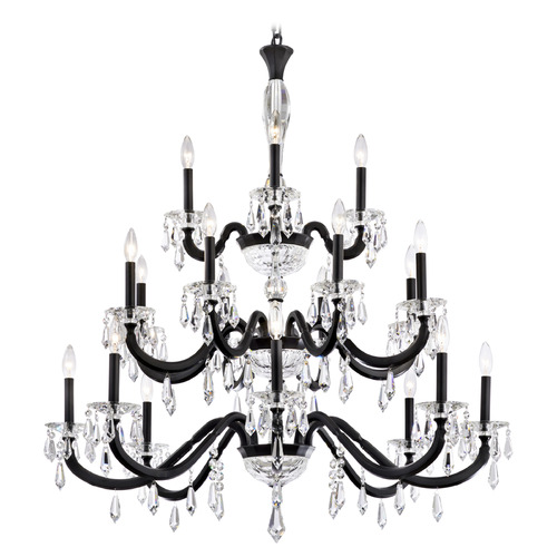 Schonbek Lighting Schonbek Worldwide Lighting Napoli Black Crystal Chandelier S7620N-51R