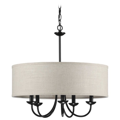 Progress Lighting Drum Shade Black Chandelier by Progress Lighting P400193-031