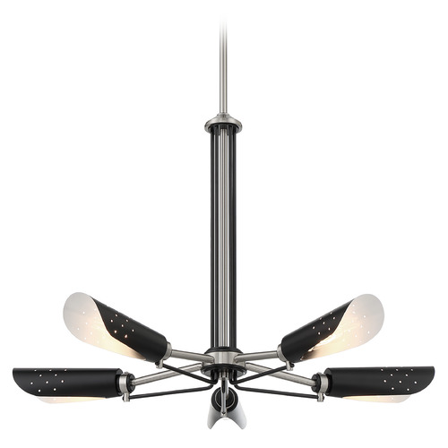 George Kovacs Lighting Turbine 5-Light Chandelier in Brushed Nickel & Coal by George Kovacs P1695-691
