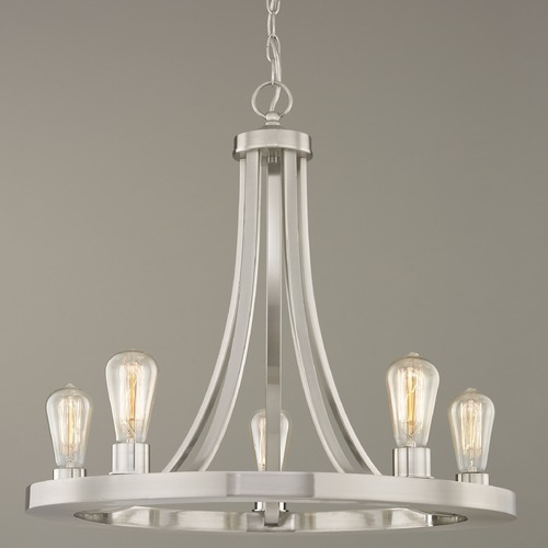 Design Classics Lighting Rio 5-Light Chandelier in Satin Nickel without Glass 162-09