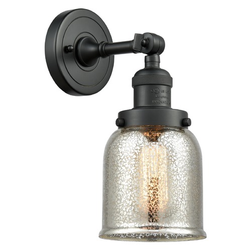 Innovations Lighting Small Bell Matte Black Sconce by Innovations Lighting 203-BK-G58