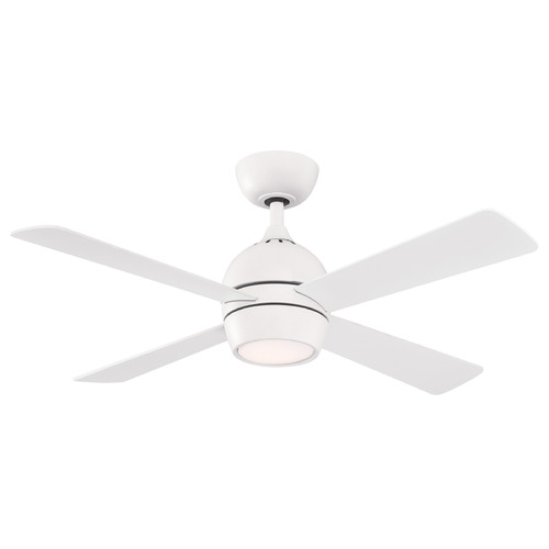 Fanimation Fans Fanimation Fans Kwad 44 Matte White LED Ceiling Fan with Light FP7644MW