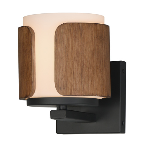 Maxim Lighting Maxim Lighting Draughtsman Rich Walnut & Matte Black Sconce 21711SWWNBK