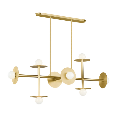 Visual Comfort Studio Collection Kelly Wearstler Nodes Burnished Brass Large Linear Chandelier by Visual Comfort Studio KC1008BBS