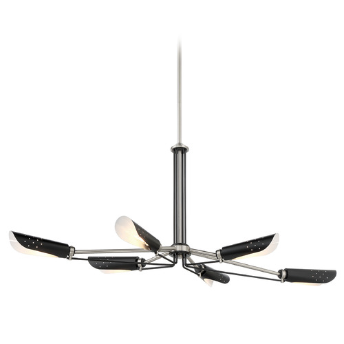 George Kovacs Lighting Turbine 6-Light Linear Chandelier in Nickel & Coal by George Kovacs P1697-691