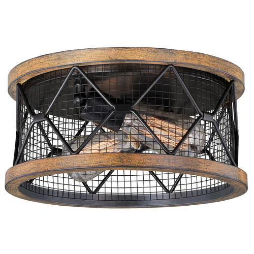 Vaxcel Lighting Vaxcel Lighting Bremerton Oil Rubbed Bronze & Burnished Teak Flushmount Light C0189