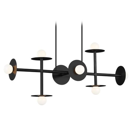 Visual Comfort Studio Collection Kelly Wearstler Nodes 53.13-Inch Long Midnight Black Large Linear Chandelier KC1008MBK