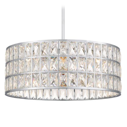 Quoizel Lighting Quoizel Lighting Gibson Polished Chrome Pendant Light with Drum Shade GIB2820C