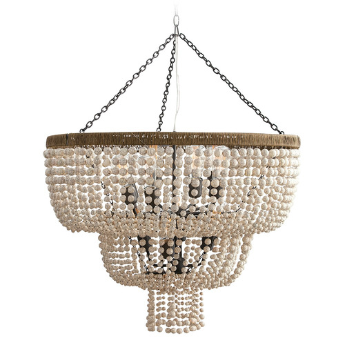 Arteriors Home Lighting Chappellet Chandelier in Ivory Stained Crackle Resin by Arteriors Home 84621