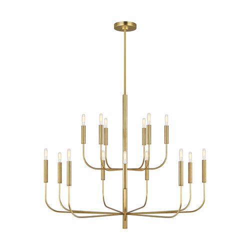 Visual Comfort Studio Collection ED Ellen-DeGeneres 15-Light Brianna Burnished Brass Chandelier by Visual Comfort Studio EC10015BBS