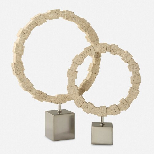 Uttermost Lighting The Uttermost Company Renee Wightman Ivory Fusion Ivory & Brushed Nickel Sculpture 18167
