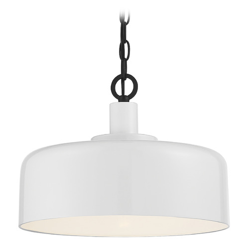 Meridian 14-Inch Pendant in White & Black by Meridian M70103WHBK