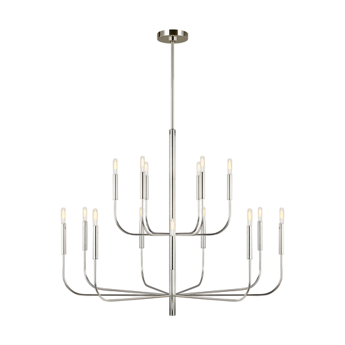 Visual Comfort Studio Collection ED Ellen-DeGeneres 15-Light Brianna Polished Nickel Chandelier by Visual Comfort Studio EC10015PN