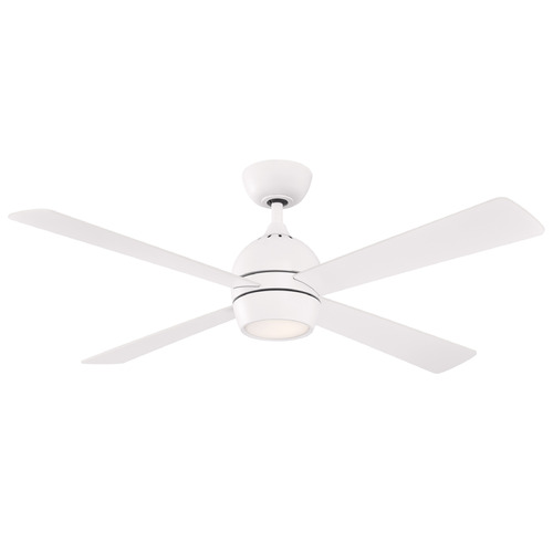 Fanimation Fans Fanimation Fans Kwad 52 Matte White LED Ceiling Fan with Light FP7652MW