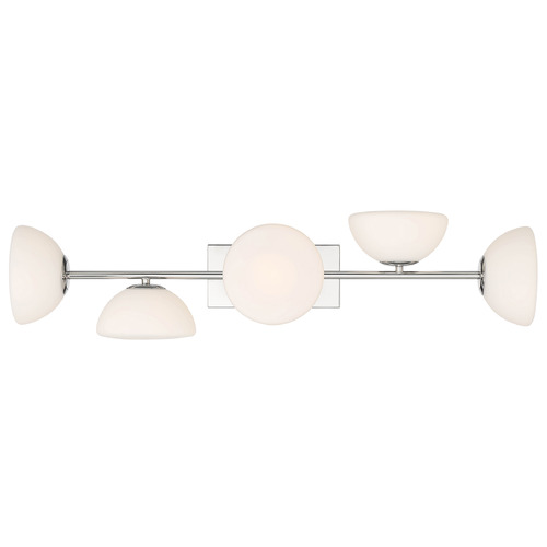 Designers Fountain Lighting Designers Fountain Zio Polished Nickel Bathroom Light D270H-5B-PN