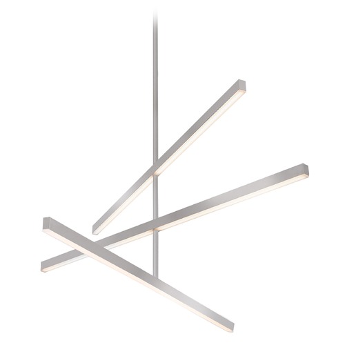 Kuzco Lighting Modern Brushed Nickel LED Pendant with Frosted Shade 3000K 3221LM by Kuzco Lighting CH10345-BN